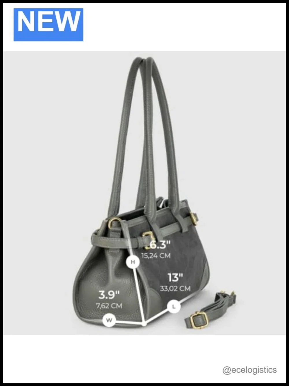 Italian Genuine Suede Compact Bag for Women with Leather Trim | Structured